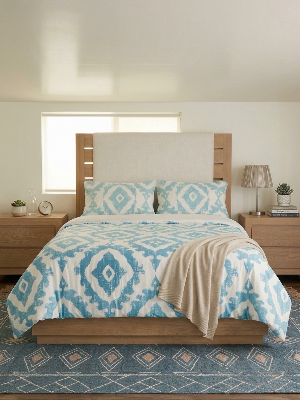 Pottery Barn Teen Blue and White Ikat Duvet Cover